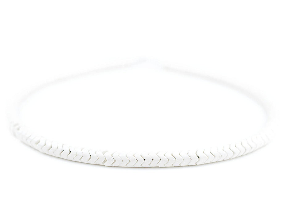 White Agate Interlocking Snake Beads (6mm) - The Bead Chest