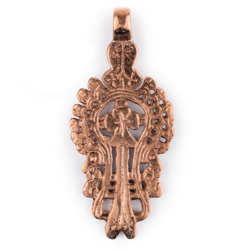 Lalibela Copper Coptic Cross Pendant (30x70mm)