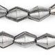 Ethiopian Wired Dark Silver Bicone Beads (22x16mm) - The Bead Chest