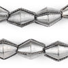 Ethiopian Wired Dark Silver Bicone Beads (22x16mm)