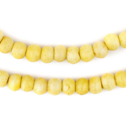 Yellow Rustic Bone Mala Beads (8mm) - The Bead Chest