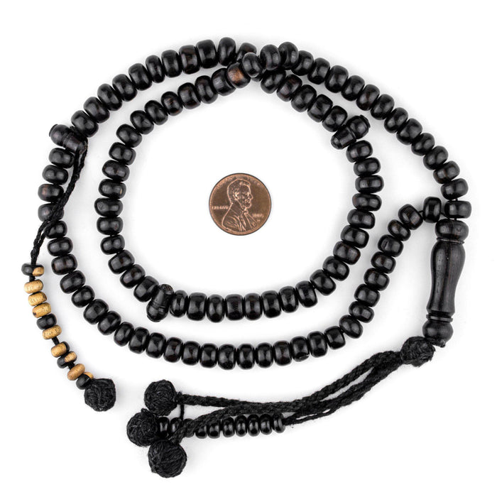 Rondelle Black Ebony Arabian Prayer Beads (8mm) - The Bead Chest