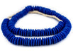 Blue Ashanti Glass Saucer Beads (18mm) - The Bead Chest