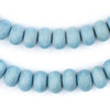 Light Blue Abacus Natural Wood Beads (8x12mm)