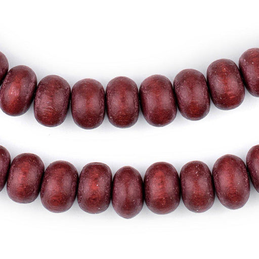 Cherry Red Abacus Natural Wood Beads (8x12mm) - The Bead Chest