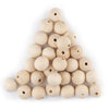Unfinished Natural Wood Beads (18mm, Set of 35)