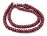 Cherry Red Abacus Natural Wood Beads (8x12mm) - The Bead Chest