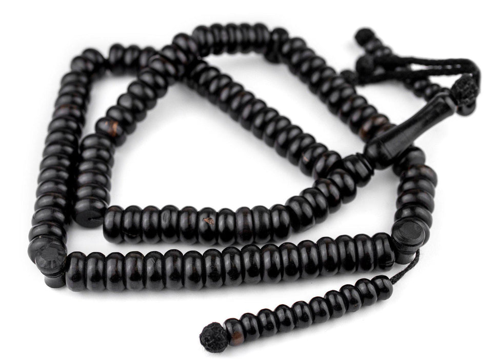 Rondelle Black Ebony Arabian Prayer Beads (14mm) - The Bead Chest