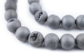 Silver Round Druzy Agate Beads (14mm) - The Bead Chest