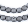 Silver Round Druzy Agate Beads (12mm)