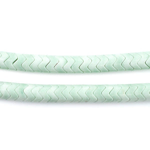 Pistachio Green Agate Interlocking Snake Beads (6mm)