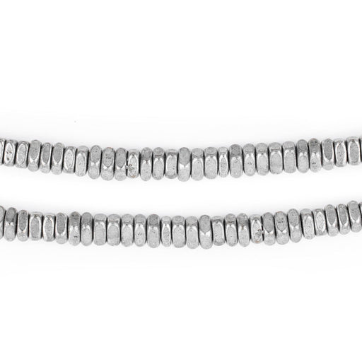 Faceted Silver Square Beads (4mm, 16 Inch Strand) - The Bead Chest
