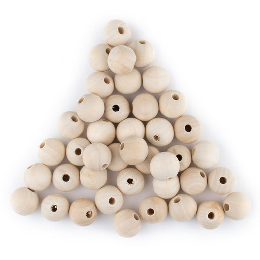 Unfinished Natural Wood Beads (10mm, Set of 60) - The Bead Chest