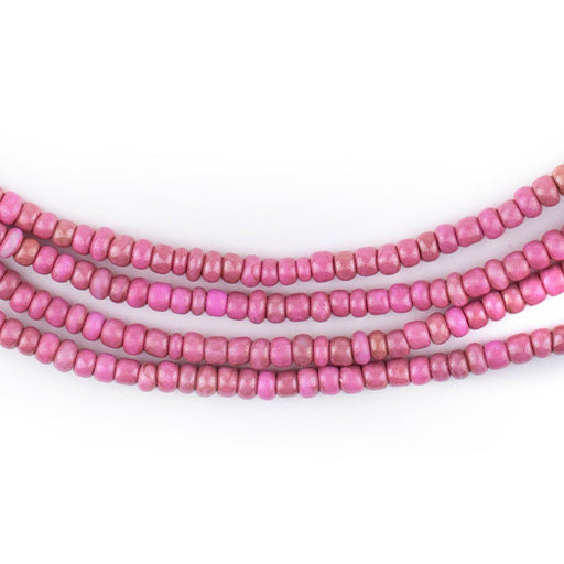 Bright PInk Ghana Seed Beads (3mm) - The Bead Chest