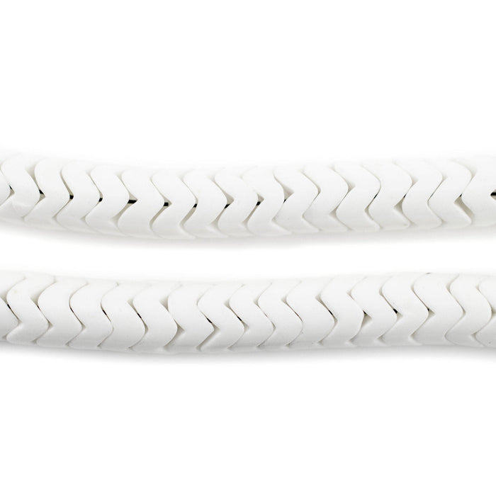 White Agate Interlocking Snake Beads (8mm) - The Bead Chest