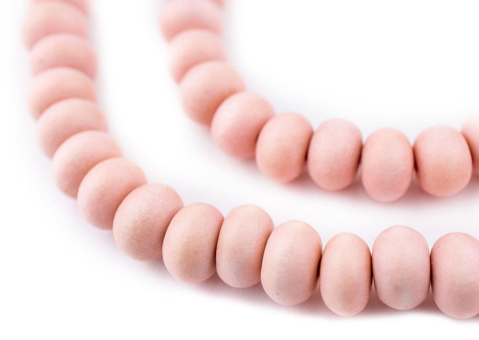 Pink Abacus Natural Wood Beads (8x12mm) - The Bead Chest