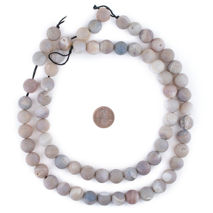 Pearl Round Druzy Agate Beads (12mm) - The Bead Chest
