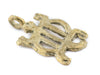 Flat Turtle Ghana Brass Charm Pendant - The Bead Chest