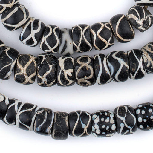 Krakamba Black & White Antique Venetian Trade Beads - The Bead Chest