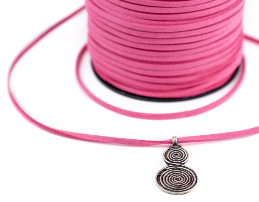 3mm Flat Neon Pink Faux Suede Cord (300ft) - The Bead Chest