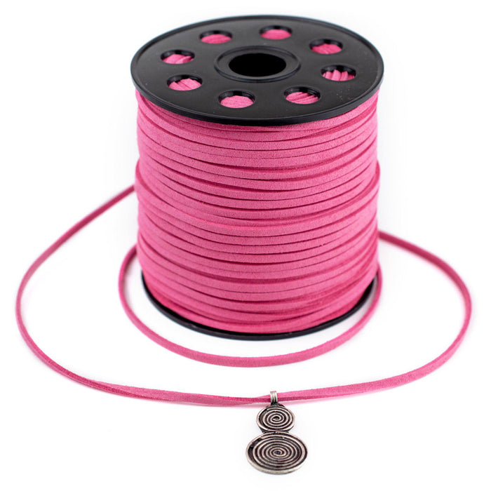 3mm Flat Neon Pink Faux Suede Cord (300ft) - The Bead Chest