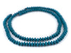 Aqua Blue Bicone Natural Wood Beads (5x8mm) - The Bead Chest
