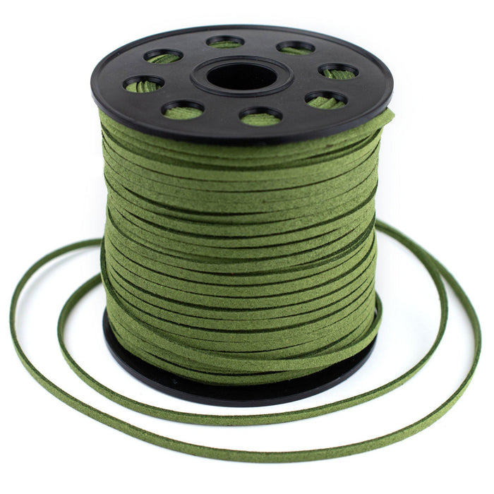 3mm Flat Lime Green Faux Suede Cord (300ft) - The Bead Chest