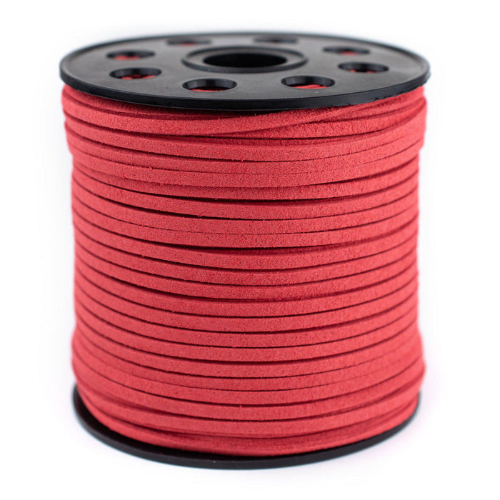 3mm Flat Red Faux Suede Cord (300ft) - The Bead Chest