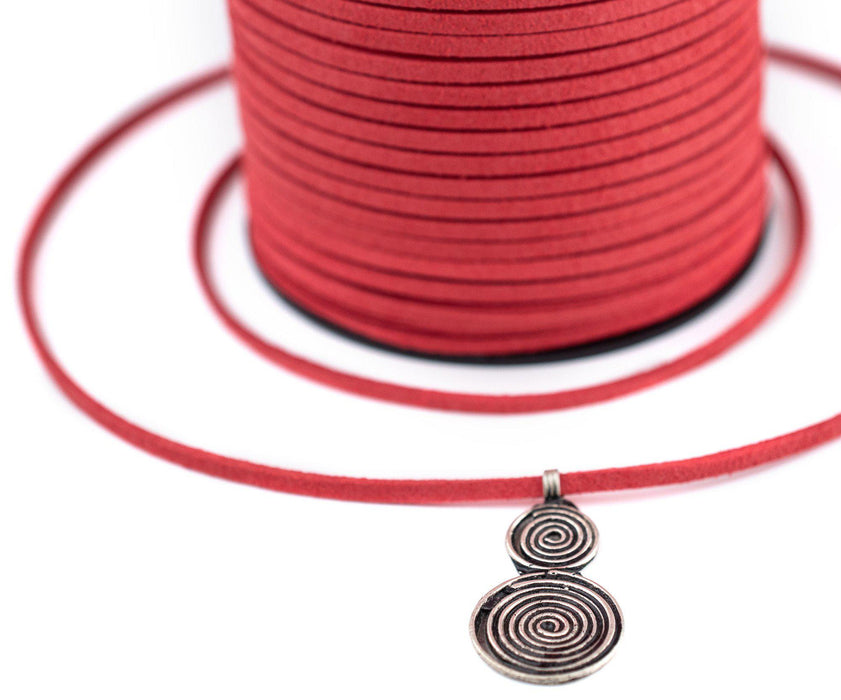 3mm Flat Red Faux Suede Cord (300ft) - The Bead Chest