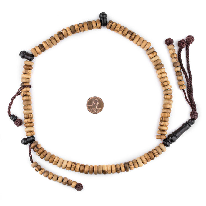 Rondelle Olive Wood Arabian Prayer Beads (10mm) - The Bead Chest