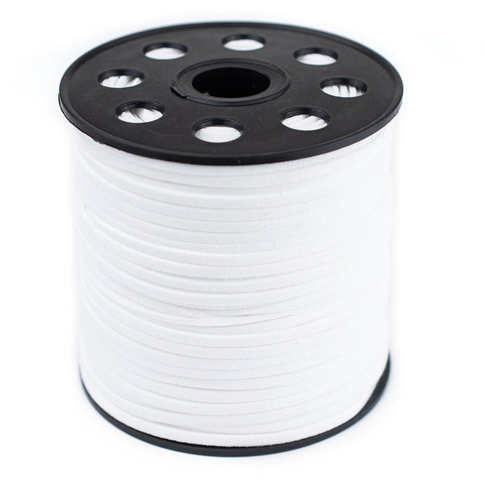 3mm Flat White Faux Suede Cord (300ft) - The Bead Chest
