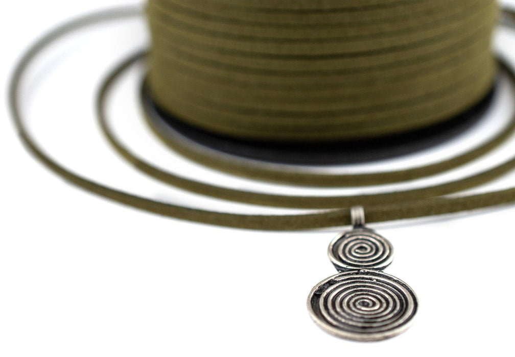 3mm Flat Olive Green Faux Suede Cord (300ft) - The Bead Chest