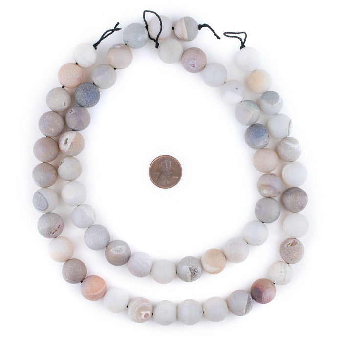 Pearl Round Druzy Agate Beads (14mm) - The Bead Chest