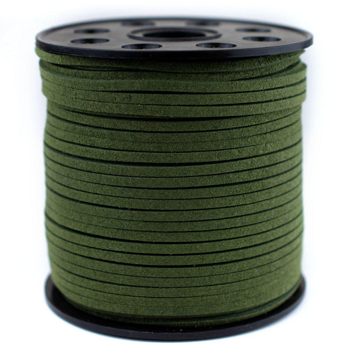 3mm Flat Dark Green Faux Suede Cord (300ft) - The Bead Chest