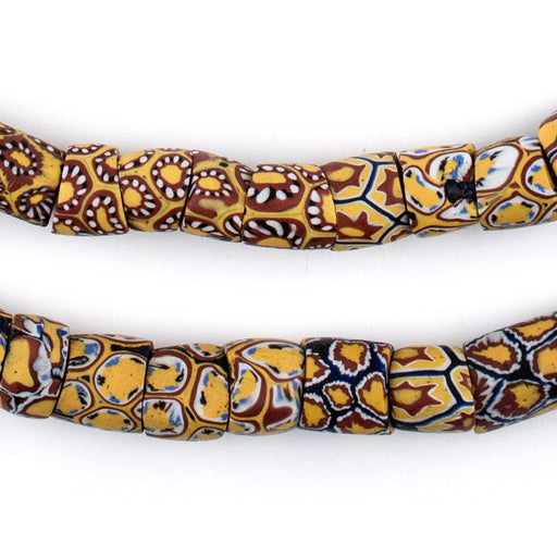 Orange Mosaic Antique Venetian Millefiori Trade Beads - The Bead Chest