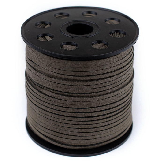 3mm Flat Groundhog Grey Faux Suede Cord (300ft) - The Bead Chest