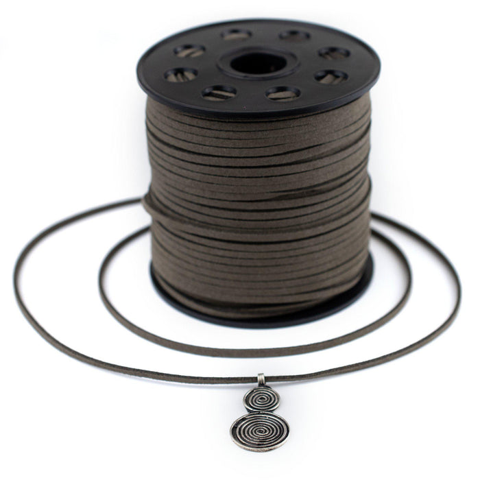 3mm Flat Groundhog Grey Faux Suede Cord (300ft) - The Bead Chest
