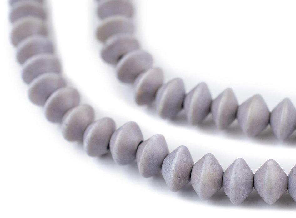 Light Grey Bicone Natural Wood Beads (5x8mm) - The Bead Chest
