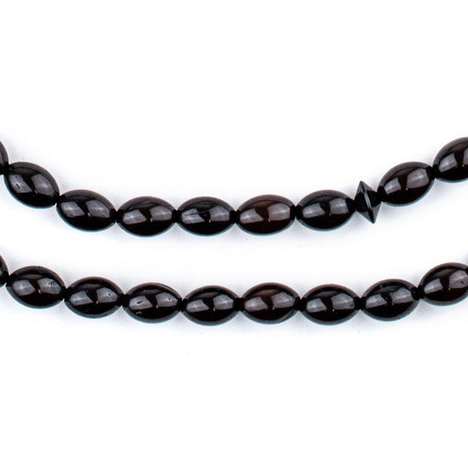 Black Oval Wooden Arabian Prayer Beads (5x8mm) - The Bead Chest