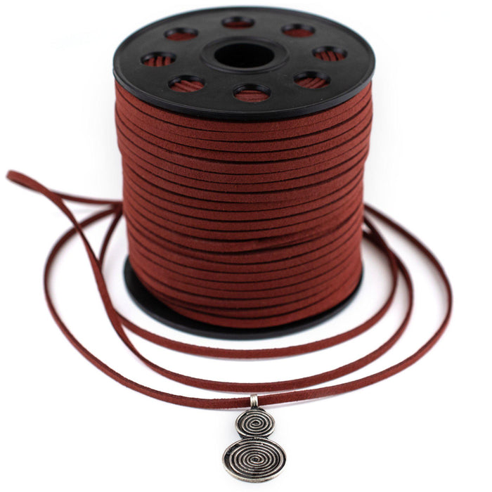 3mm Flat Burgundy Faux Suede Cord (300ft) - The Bead Chest