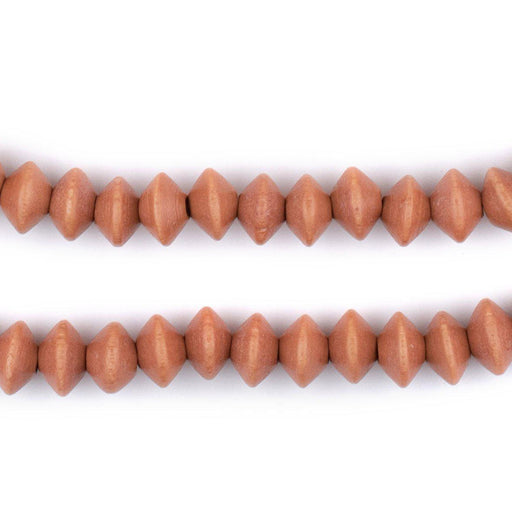 Orange Bicone Natural Wood Beads (5x8mm)