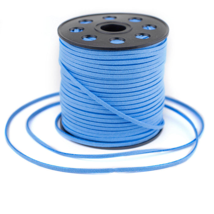 3mm Flat Carolina Blue Faux Suede Cord (300ft) - The Bead Chest