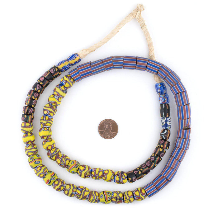 Antique Round Venetian Millefiori Trade Bead Medley - The Bead Chest