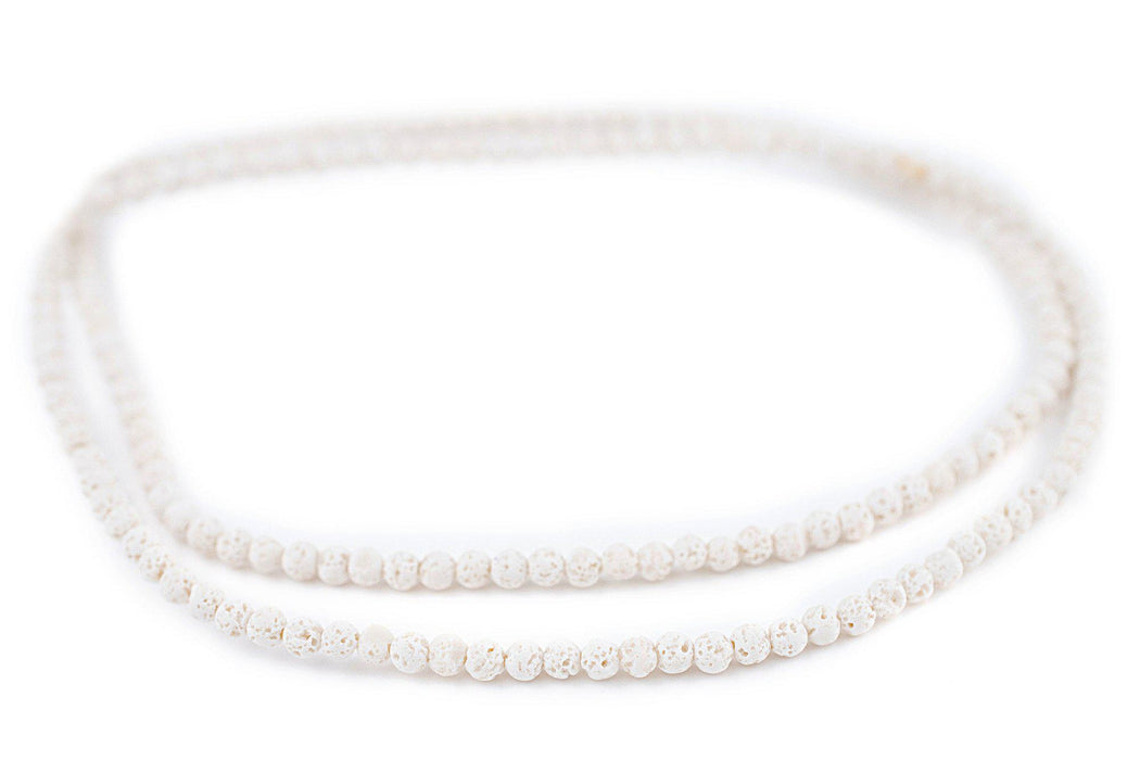 White Volcanic Lava Beads (4mm) - The Bead Chest