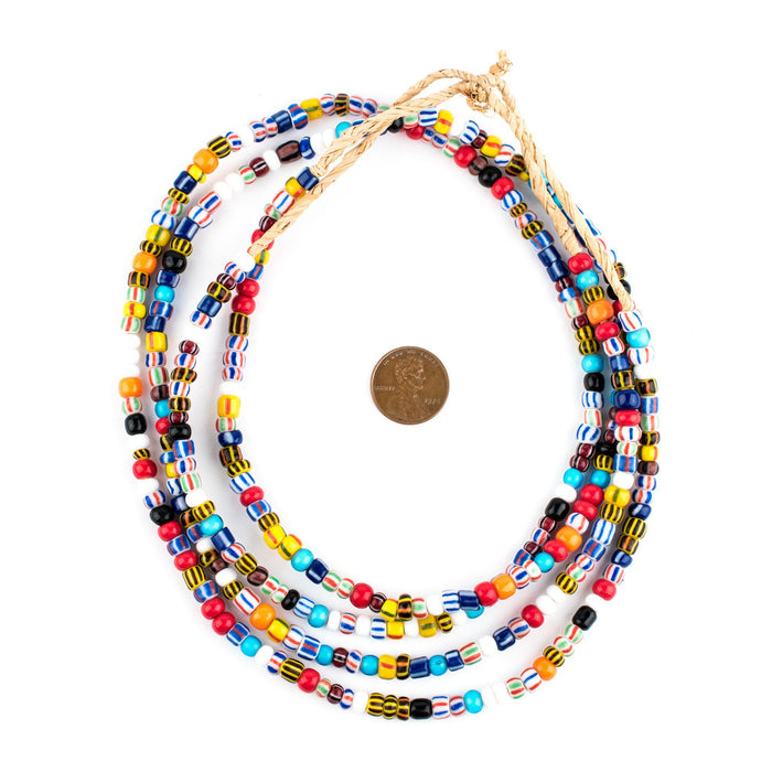 Mixed Ghana Glass Chevron Beads (6mm) - The Bead Chest