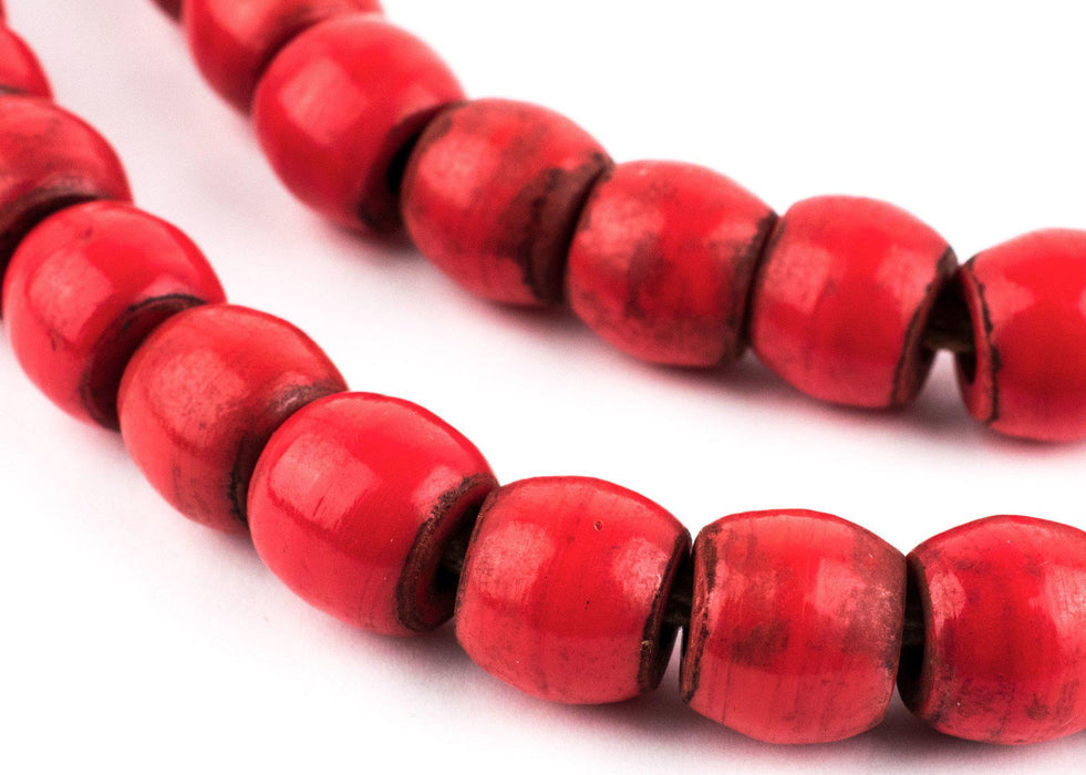 Jumbo Red Olombo Ghana Glass Beads - The Bead Chest