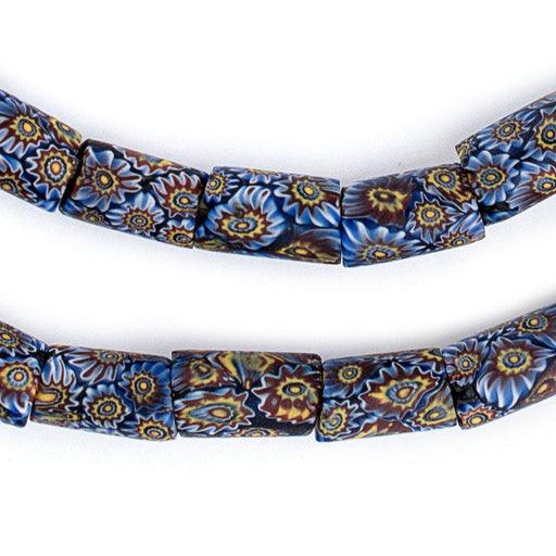 Imperial Blue Antique Matching Venetian Millefiori Trade Beads - The Bead Chest