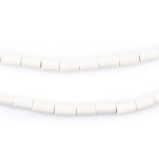 White Tube Natural Wood Beads (7x5mm)