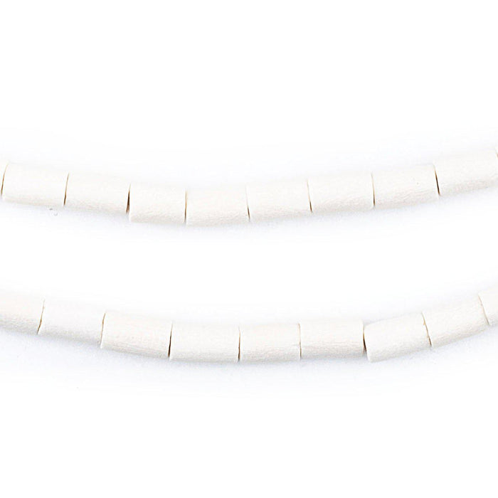 White Tube Natural Wood Beads (7x5mm) - The Bead Chest