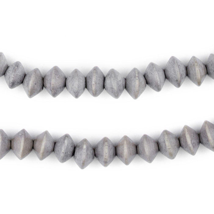 Grey Bicone Natural Wood Beads (5x8mm) - The Bead Chest